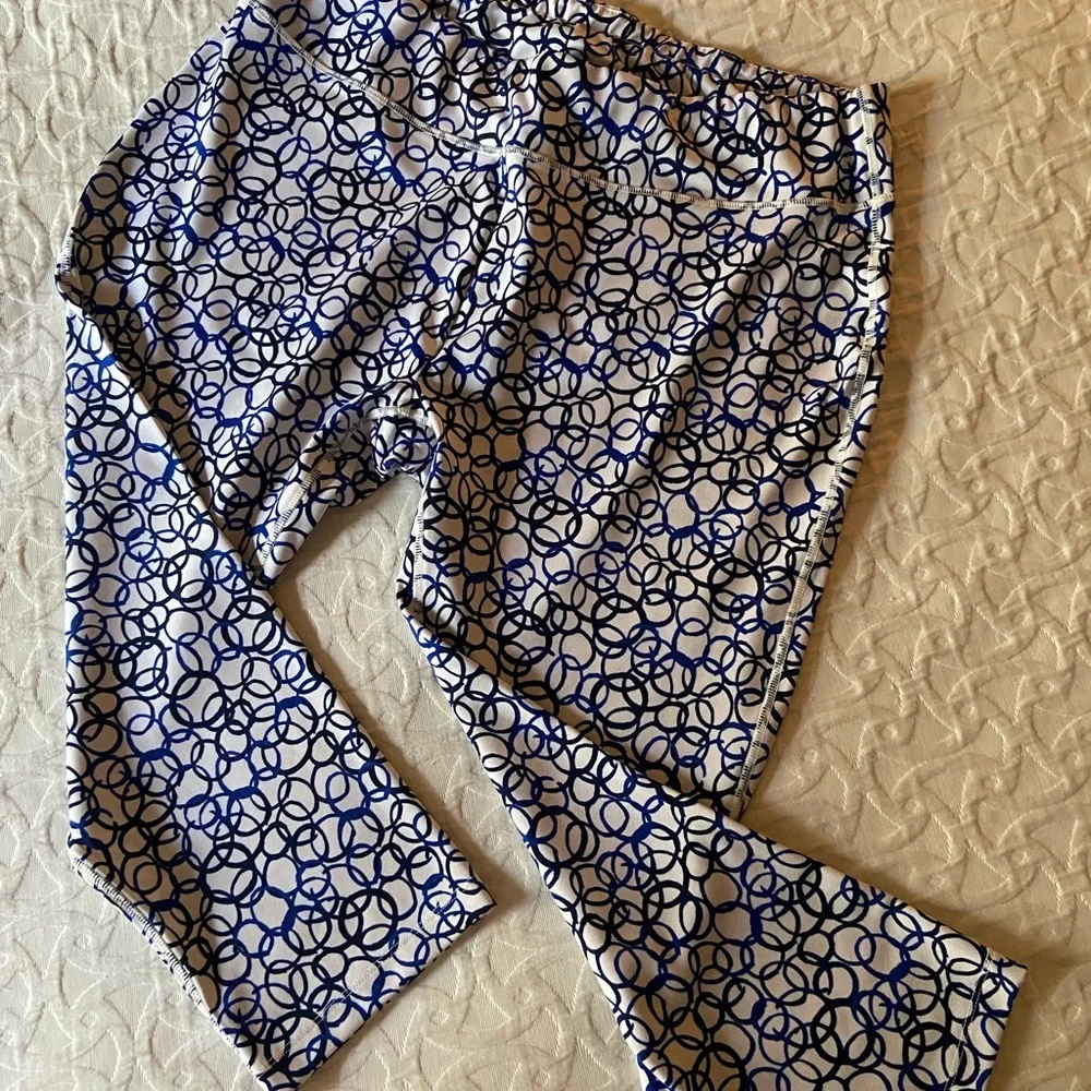 Chico's Blue and Black Patterned Leggings - Picture 2 of 4